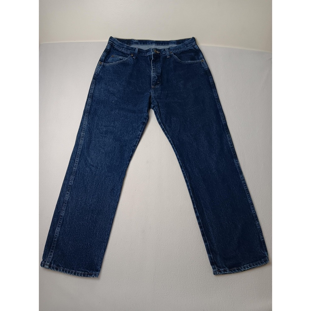 Wrangler Mens Regular Fit Straight Jeans Blue Dark Wash Denim 36x30 9650WMF